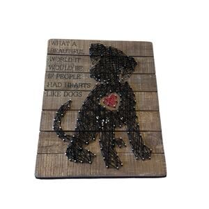 Primitives by Kathy String Art Dog Wood Sign Distressed Hearts Like Dogs Adopt